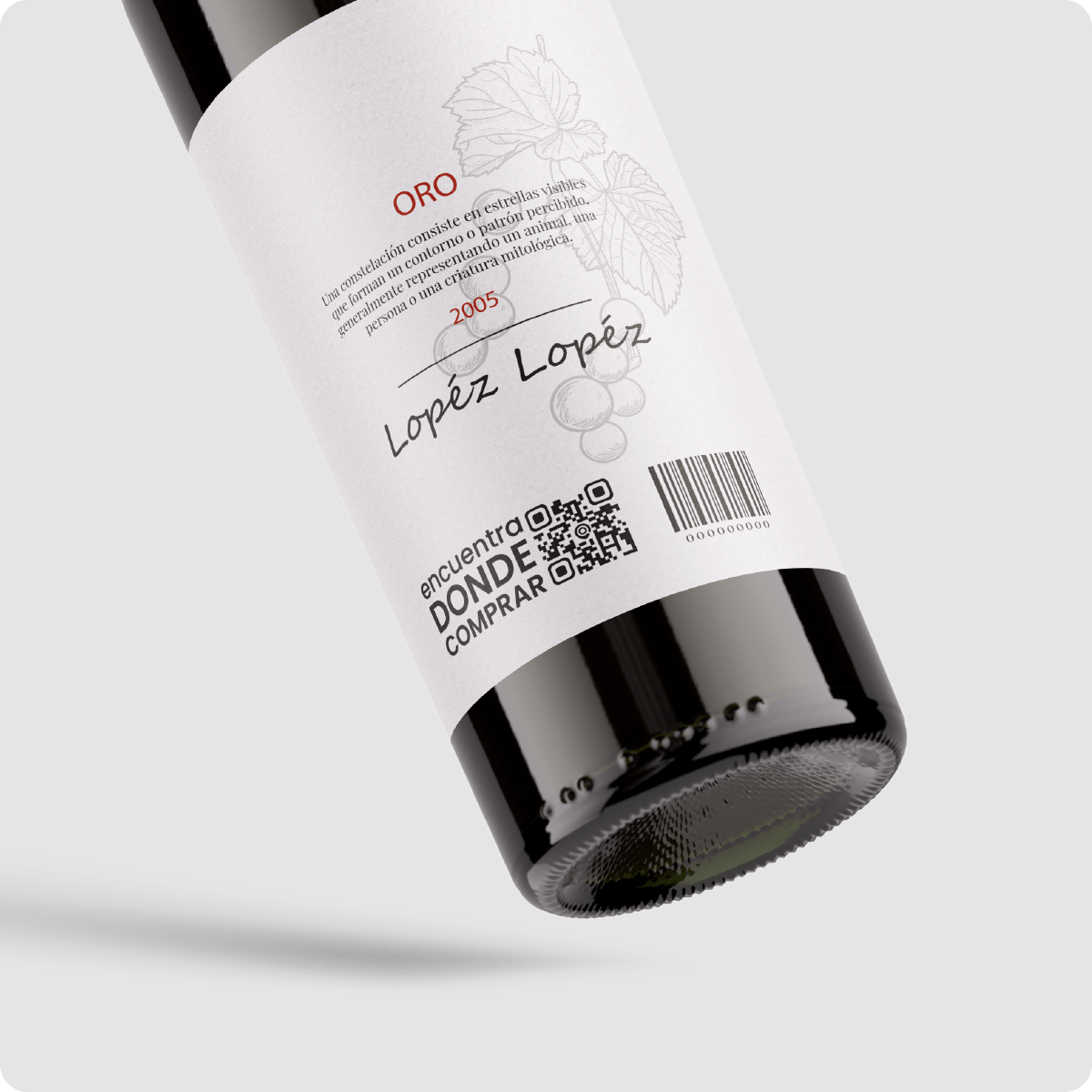 Etiqueta de vino con QR